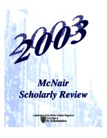 McNair Scholarly Review, 2003